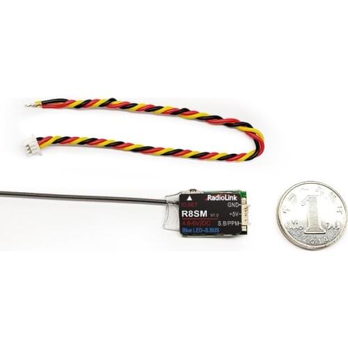 Radiolink R8SM 2.4G 8CH SBUS/PPM Mini Receiver for T8S/T8FB/RC6GS/RC4GS Radio Transmitter FPV Racing Freestyle Micro Drones