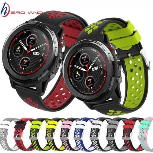 Wrist Strap 22mm Sports Silicone bands for Xiaomi Huami Amazfit PACE Stratos 3 2 2S GTR 47mm Smart Watch Replacement Smart band