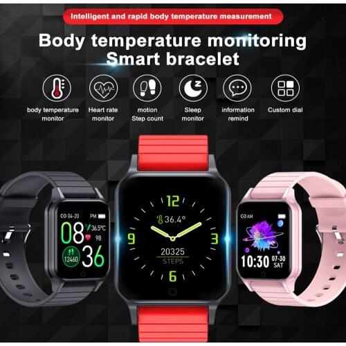 Smart Watch T96 Body Temperature Men Heart Rate Blood Pressure Fitness Tracker Bluetooth Smart Bracelet For Android IOS