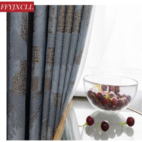 Light Luxury Nordic Style Curtains Jacquard Modern Living Room Bedroom Study Bay Window Curtains Blackout Curtains