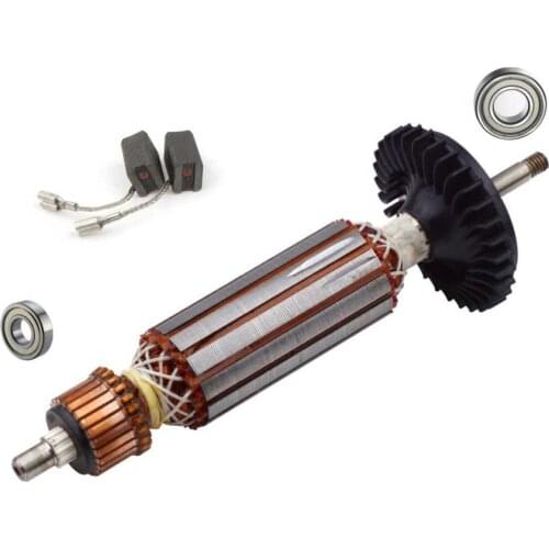GWS7 220V/230V armature rotor with carbon brush ball bearing For BOSCH GWS7-100 GWS7-125 GWS 7-100 7-125 angle grinder