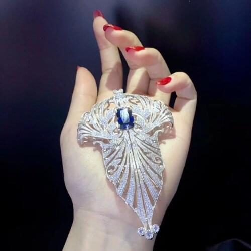 925 sterling silver brooch pins fine women jewelry miyi jewelry free shipping red green blue color brooch pendant double use