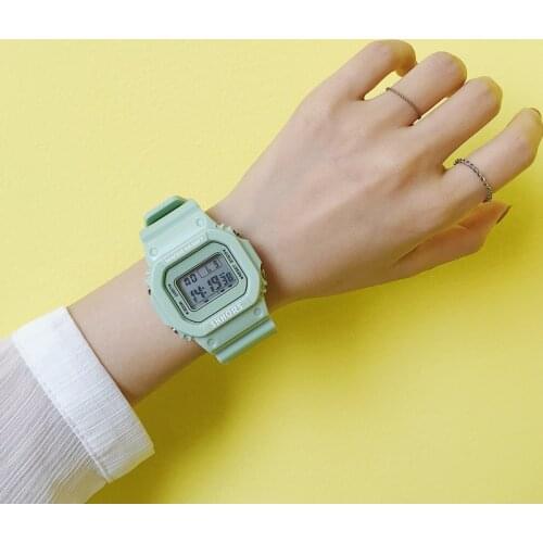 Women Matcha Green Sports Watch Female Student Simple Waterproof Digital Watch Male Electronic Relojes Para Mujer
