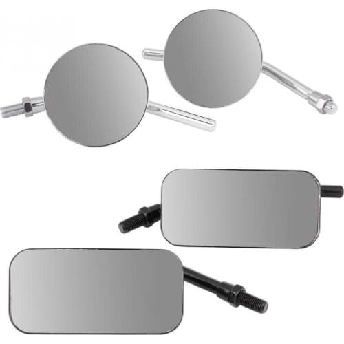 1 Pair of Rectangle Round Motorcycle Side Mirror Rear View Mirror for Harley Motorcycle