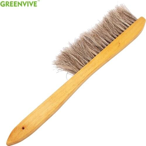 1PCS Beekeeping Tools Wood Bee Sweep Brush Three Rows Horsetail Hair New Bee Brushes Beekeeping Equipment for Apiculture
