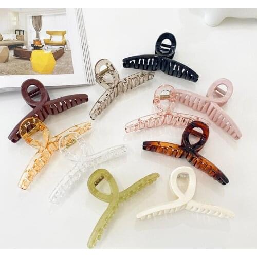 1pc Solid Color Hair Grip Claw No-Slip Decor Hair Clamp Claw Fashion Hair Claw Clip For Women Ladies Girls Hair Accessories