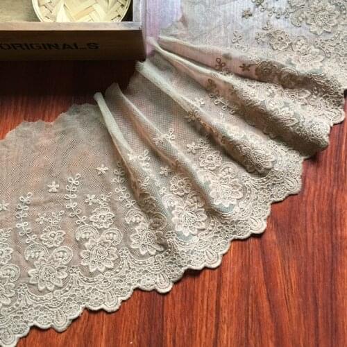 1Yard Coffee Cotton Thread Embroidered Lace Trim Accessories Clothing Garment Accessories Home Textile Lace Fabric Width 19cm