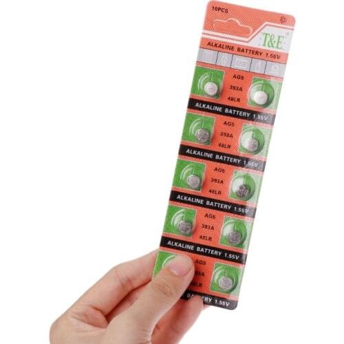 10PCS Alkaline Battery Button Coin Cell AG5 LR754 393 SR754 193 546 RW28 48 Hearing Aid Earphone Watch Batteries