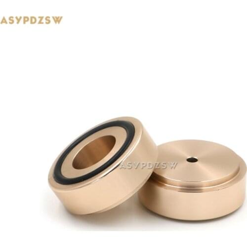 4PCS Aluminum 44*17 Audio amplifier speaker feet computer machine mats -B style Golden
