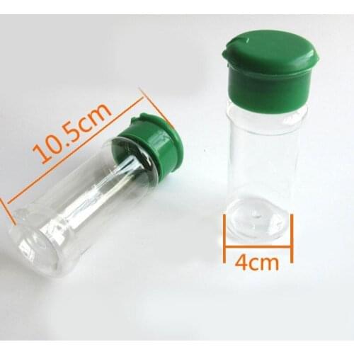 4Pcs Plastic Salt Pepper Vinegar Oil Cruet Shaker Jar Clear Bottle Pot Kitchen Accessories Seasoning Bottle 10.5*4 Cm 100 Ml