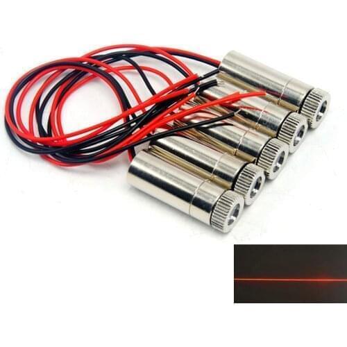 5pcs 12mm Dia Line Red Laser Lights Focusable 650nm 50mW Laser Diode Module w Focus Lens 120 Deg
