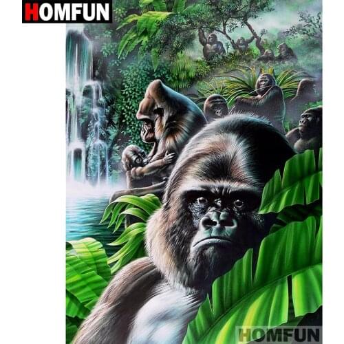 HOMFUN Full Square/Round Drill 5D DIY Diamond Painting "chimpanzee" Embroidery Cross Stitch 5D Home Decor Gift A07152