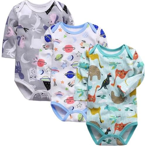 Bobora Baby Unisex Baby Cotton Long-sleeve Bodysuits Baby Crawling Suit Climbing Suit One-piece