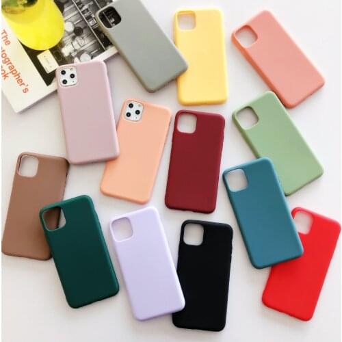 Candy Color Case For iPhone 11 Pro X XR XS Max 6 6s 7 8 Plus Fashion Simple Solid Color Soft Silicone For iPhone SE 2020 SE 2