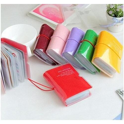 32 Card Position Mini Card Book Credit/Name/Bank/Cash/Coupon/Business Cards Holder 5 Colors Mini PVC Card Case