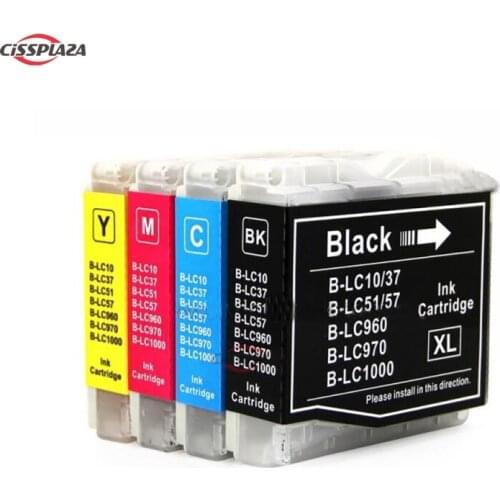 CISSPLAZA 10pcs LC37/LC51/LC57/LC960/LC970/LC1000 compatible ink cartridges for Brother DCP-130C 150C 153C MFC-240C 260C 5460CN