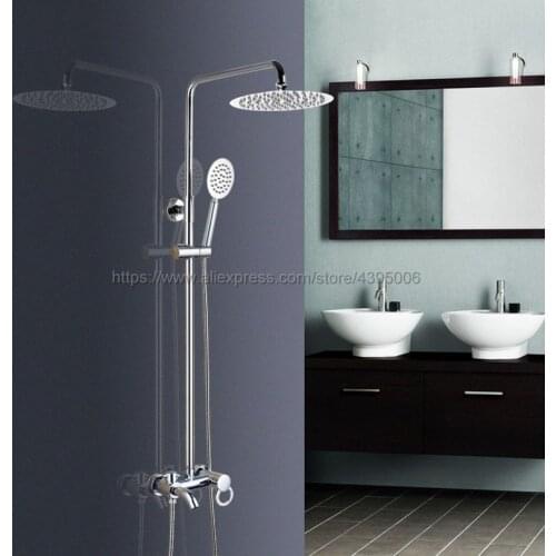 Bathroom Rainfall Shower Faucet Set Mixer Tap With Hand Sprayer Wall Mounted Bath Shower Sets Single Handle Bcy339