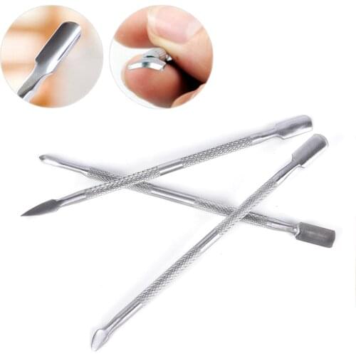Double-end Cuticle Pusher Stainless Steel Nail File Cuticle Remover Manicure Trimmer Spoon Nails Grinding Pedicure Nail Art Tool