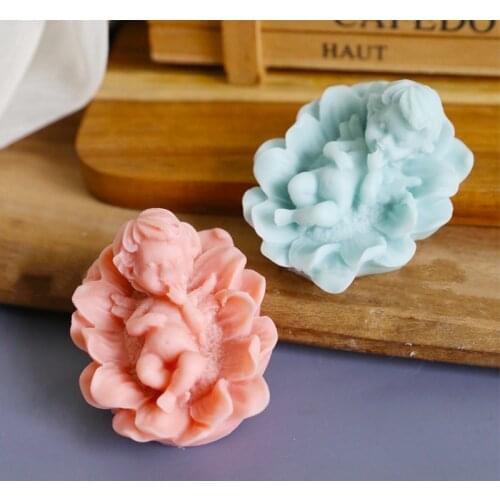 Angel Sleeping Baby Soap Molds Baby Aromatherapy Plaster Mould Candle Chocolate mold Handmade Soap Silicone Mold