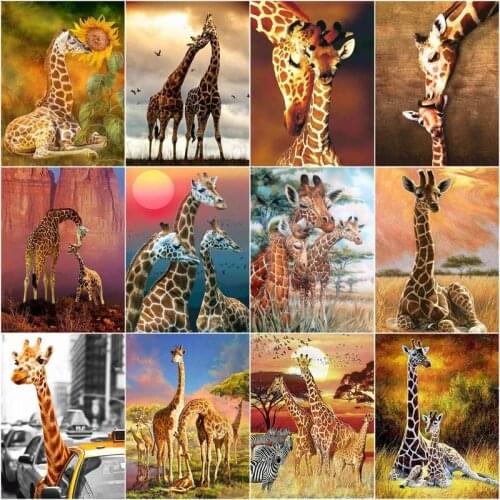GATYZTORY 60x75cm Paint By Number Giraffe DIY On Canvas HandPainted Painting Art Gift DIY Pictures By Number Animal Kits Wall Ar