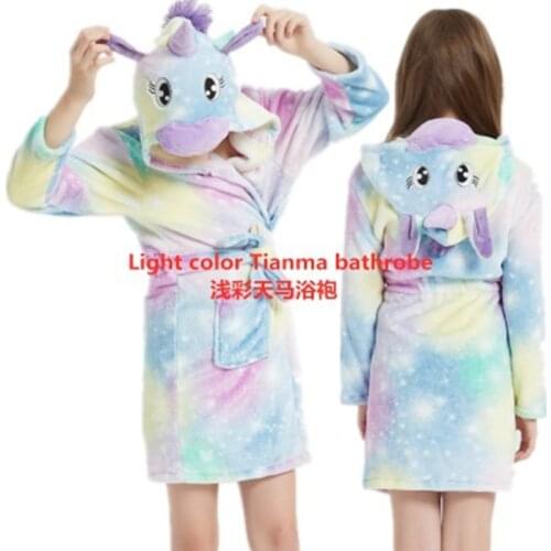 New Animal Cartoon Panda Unicorn Bathrobes Childrens Sleepwear Kids Beach Robes Kigurumi Boys Girls Toddler Nightwear for 3-12Y