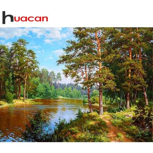 Huacan Diamond Painting 5d Landscape Nature Full Square/Round Drill Diamond Art Embroidery Tree Handicraft Home DIY Decor