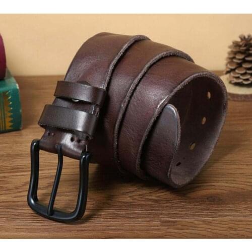 Personalized Fashion Mens Pure Cowhide Leather Pin Buckle Simple And Versatile Korean Youth Pants Belt