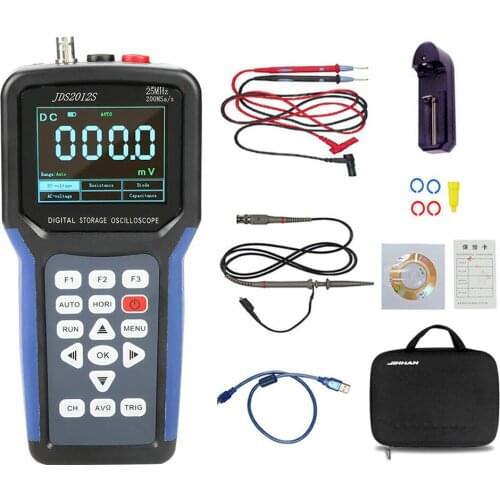 JDS2012S Handheld Digital Display Oscilloscope + 6000 Counts Multimeter Electronic Oscillographic Table 25MHz 200MSa/s