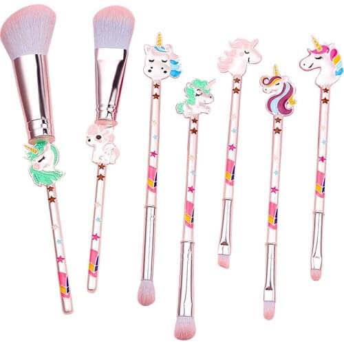 Makeup Brushes Unicorn unicornio pincel7pcs Unicorn Makeup Brushes Set For Eyeshadow Powder Foundation Blush Contour