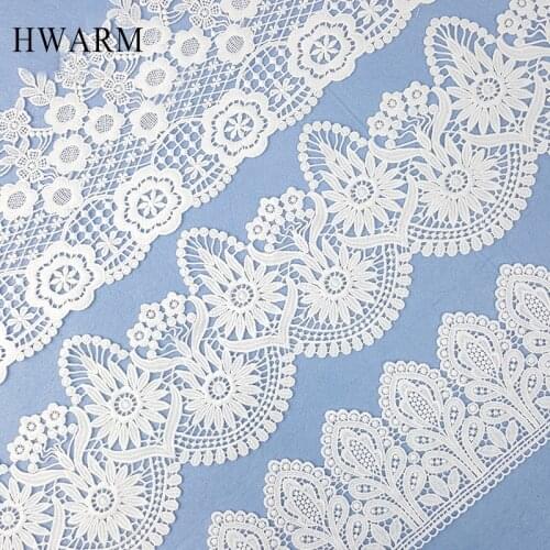 African Lace Fabric Sewing Trim Dress Decoration For Home White Water Soluble Milk Silk Embroidery Popular Textile Curtain Skirt
