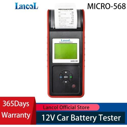 Lancol 12V Car Battery Load Tester With Printer MICRO-568 Battery Health Analyzer Digital Automotive Battery Tester Diagnostic