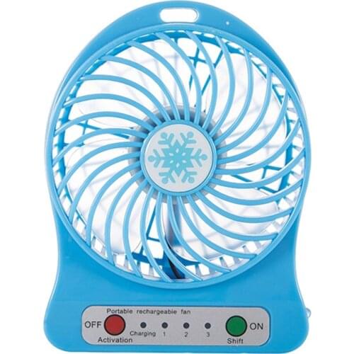 Portable Mini USB Fan 18650Mah Battery Rechargeable 3 Gear Speed 4.5W Super Strong Wind ABS Plastic Cooling Fan USB Gadgets