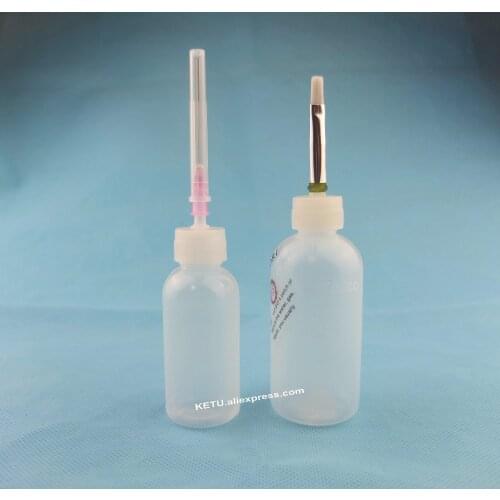 2 pc Dispenser Bottle Set for glue paint etc. Needle tip and Brush tip