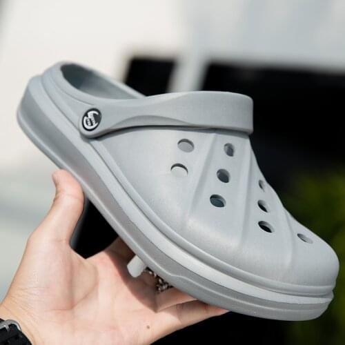 Summer Couple Flat Sandals 2021 Women Men Clogs Outdoor Garden Beach Shoe Leisure Sport Walking Slippers Hollow Out Mesh Sandals