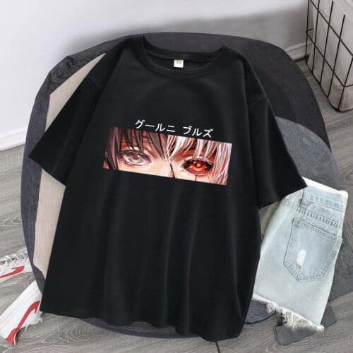 Chic T-shirt women Anime Tokyo Ghoul Kaneki Ken Loose T-shirt Harajuku Casual Streetwear graphic t shirts y2k aesthetic 2021