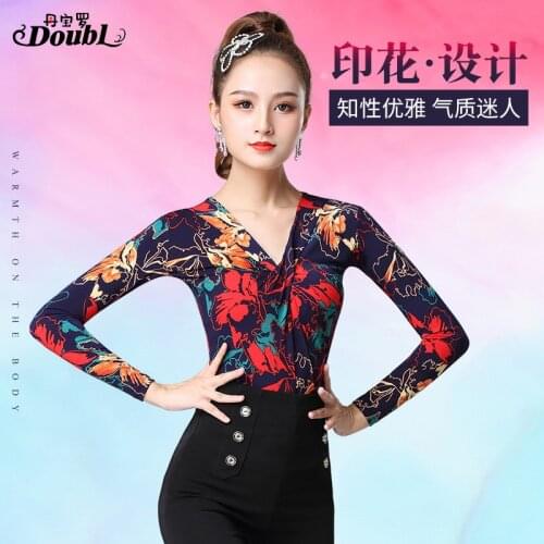 New Sexy latin top Dance Clothes Women Latin Salsa Rumba Chacha Dance long sleeve Performance Practice Costume