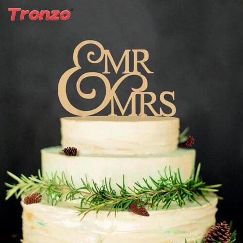 Tronzo Mr Mrs Wooden Wedding Cake Topper Lovely Wood Table Cake Decor Bride Broom Cake Topper Wedding Decorations