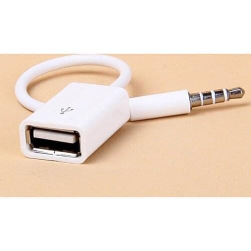 U90C AUX to USB Adapter 5mm Male Plug Jack to USB Female AUX Cable Converter Adapter for MP3 MP4 Players Video Recorder