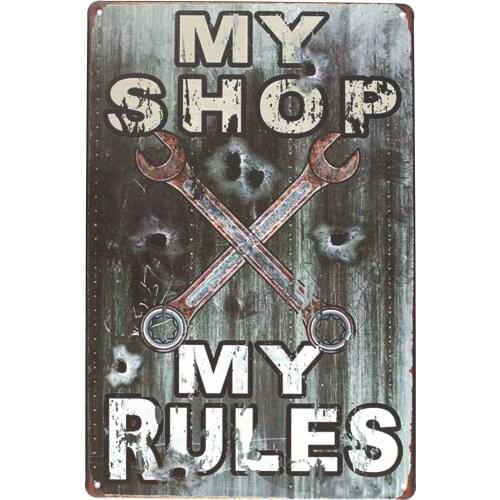 UOOPAI My Shop My Rules Vintage Metal Sign