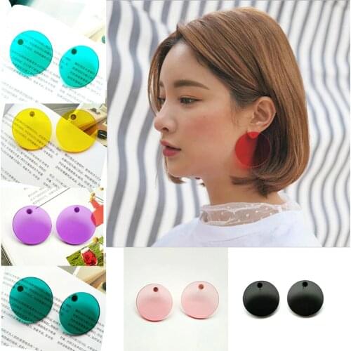 SOHOT 4CM Summer Acrylic Red Yellow Green Color Women Clear Hoop Earrings Candy Colorful Chic Circle For Girl Birthday Brincos