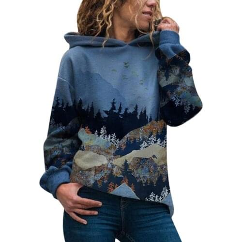 2020 Women Hoodies Fashion Women Long Sleeve Hooded Sweatshirt Printed Autumn Winter Hoodie Sudaderas Para Mujer Newly