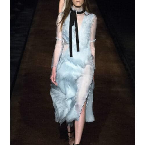 High-end custom 2016 Womens dress Ladies fashion dress sexy slit high-end temperament dress