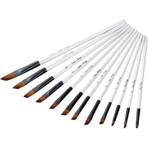 12Pcs/Set Small Fine Nylon Hair Paint Brushes for Drawing Watercolor Brushes Paint Brushes Pen Children Art for Artist Supplien