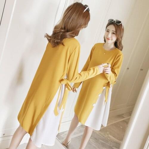 2020 Spring Summer Cotton Maternity Dress Elegant Retro A-Line Casual Loose Dress Clothes for Pregnant Women Pregnancy Wear