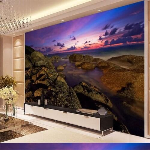 Beibehang Large Custom Wallpapers HD Night Scene Live Living Room Bedroom Sofa TV Decorative Painting