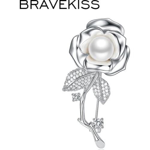 BRAVEKISS Flower Brooches For Clothes