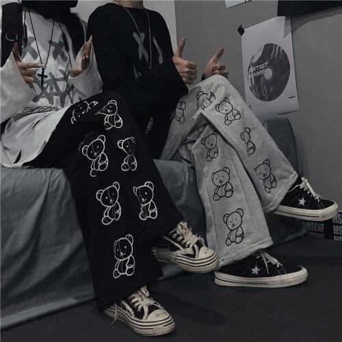 Cartoon Harajuku Trousers Korean Style Wide Leg Pants Women Indie Clothes Fashion Streetwear Sweatpants E Girl Goth Hip Hop Punk