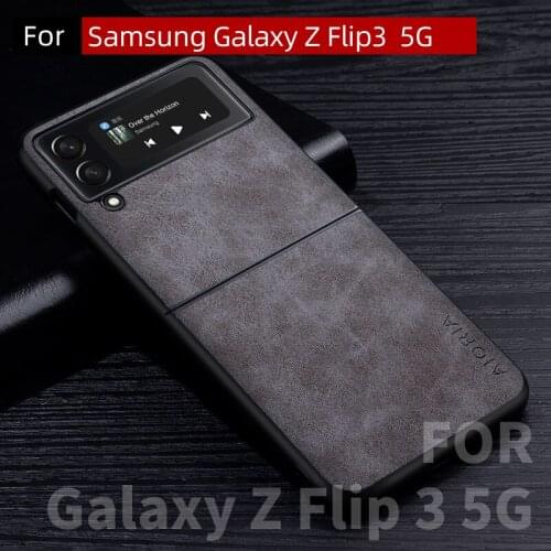 For Galaxy Z Flip 3 Case,Premium PU Leathe Phone Case for Samsung Galaxy Z Flip3 5