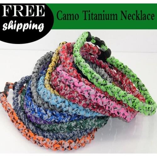 Digital camo braided baseball necklace 3 rope titanium necklace