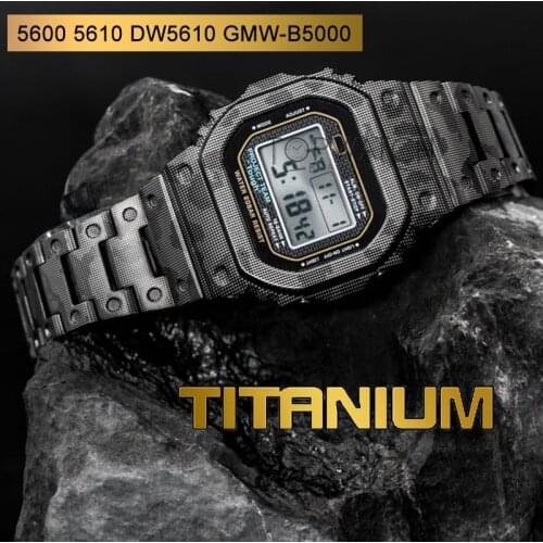 Camouflage Set Titanium Alloy GMW-B5000 For DW 5600 Watch Strap Band Bezel DW5600 GW5000 DW5035 Metal Watchbands Cover Tools